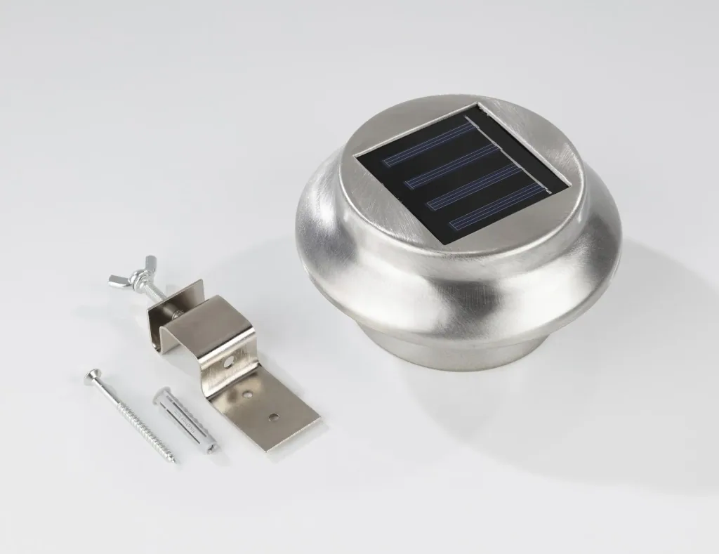 Solar gutter lights made of stainless steel - set of 3