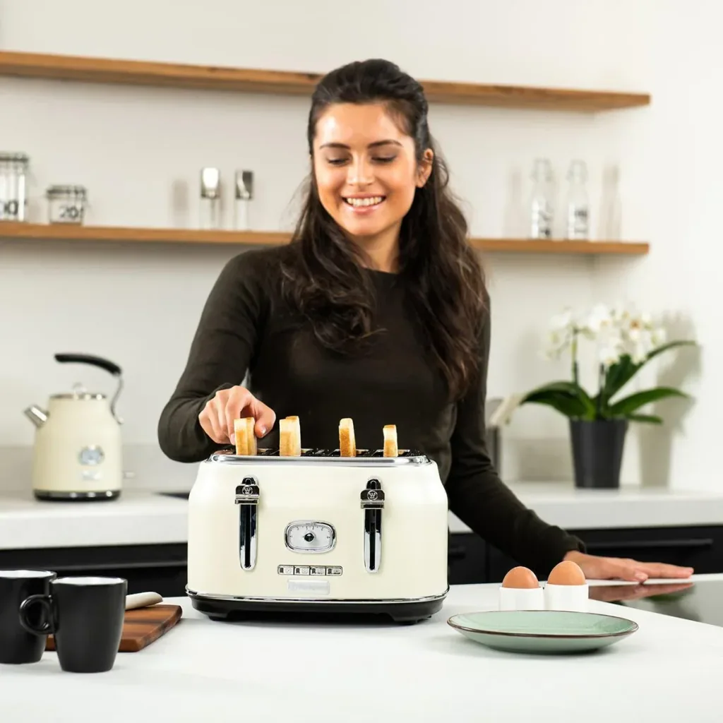 Retro SET - 4-slice toaster + 1.7L kettle - White
