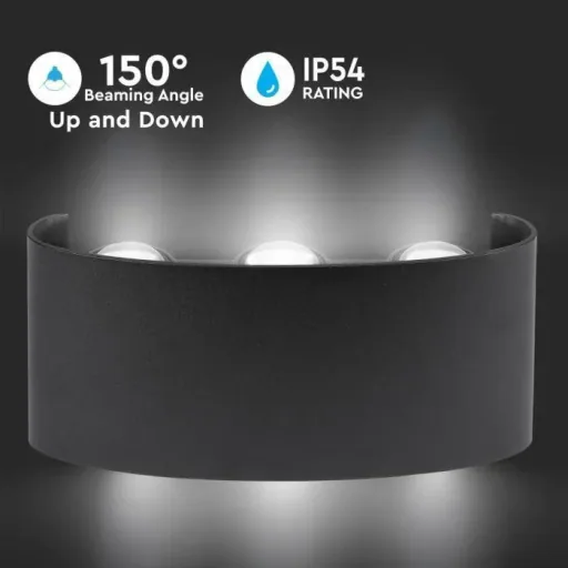 VT-846 LED wall light top / bottom - 5W - 630 Lm - 3000K - Black