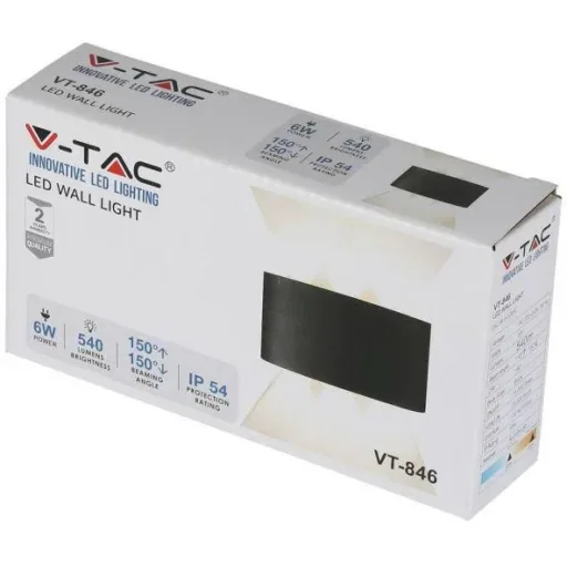 VT-846 LED wall light top / bottom - 5W - 630 Lm - 3000K - Black