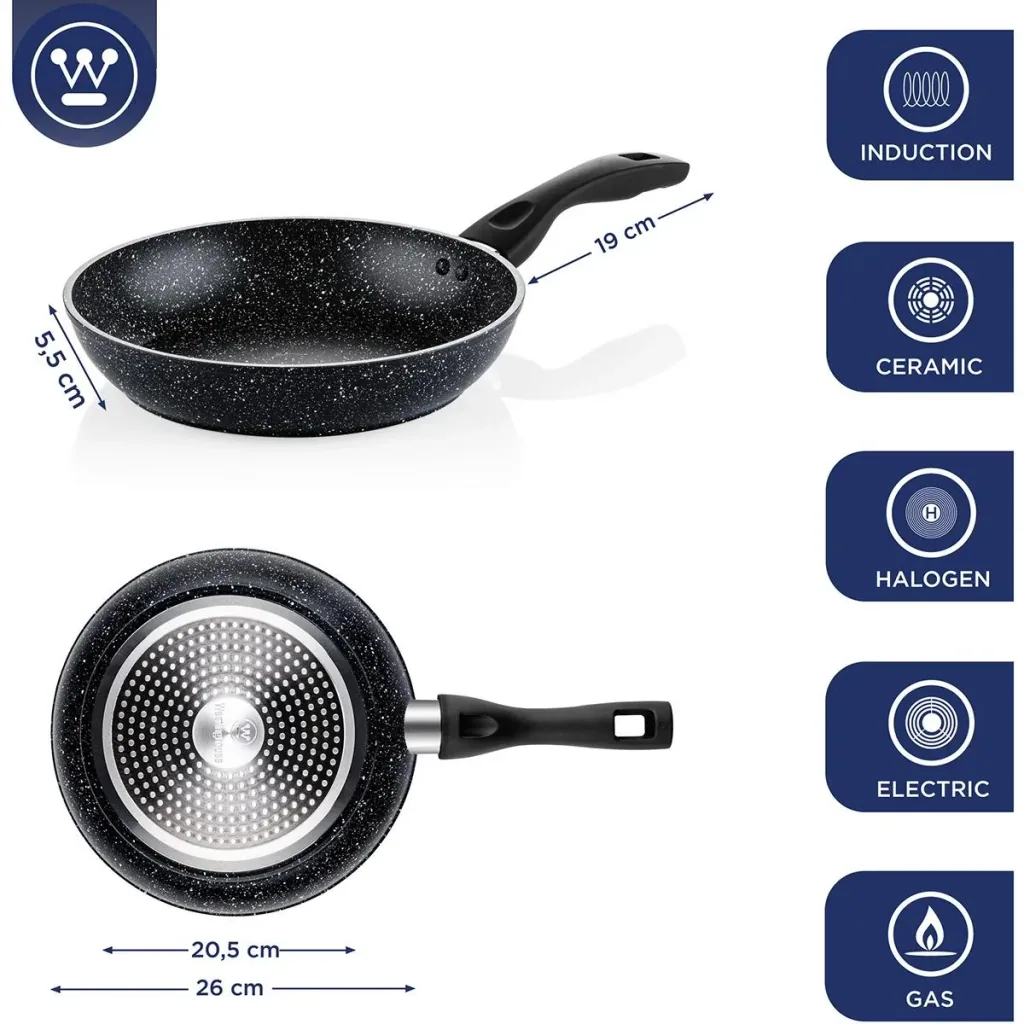 Black marble frying pan (26 cm)