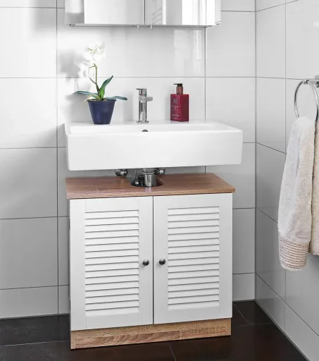 Vanity unit with recess 60 x 30 x 60cm white-brown