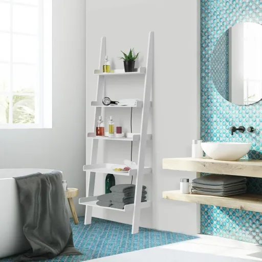 Ladder frame white with 5 levels 180cm