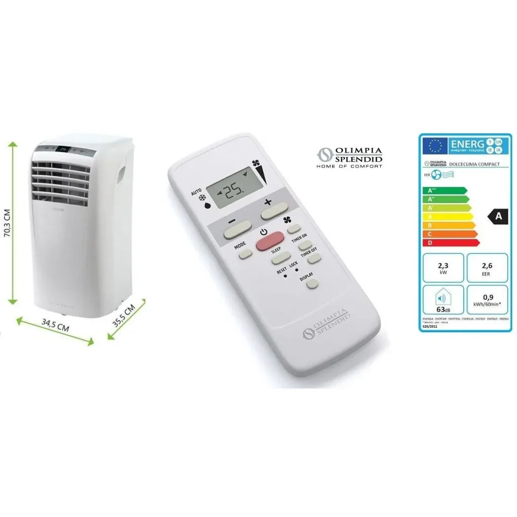Olimpia Splendid Dolceclima Compact 9 P - Mobile Air Conditioner - Air Cooler