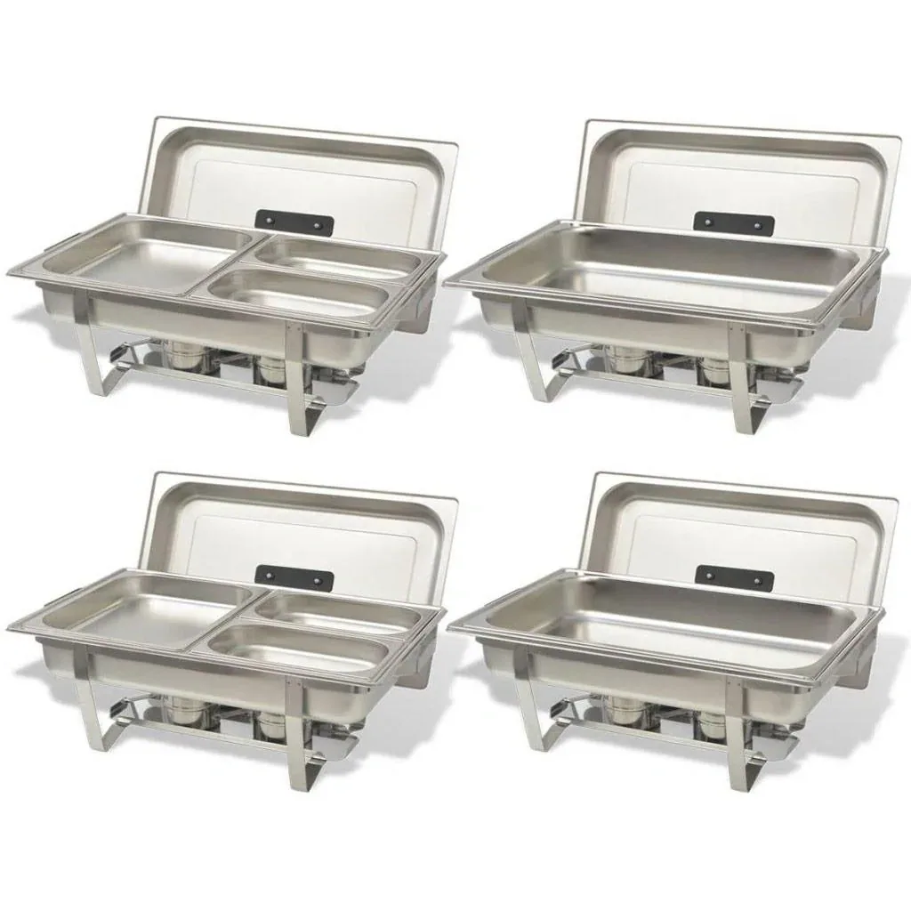 Rechaud set, stainless steel, 4-piece