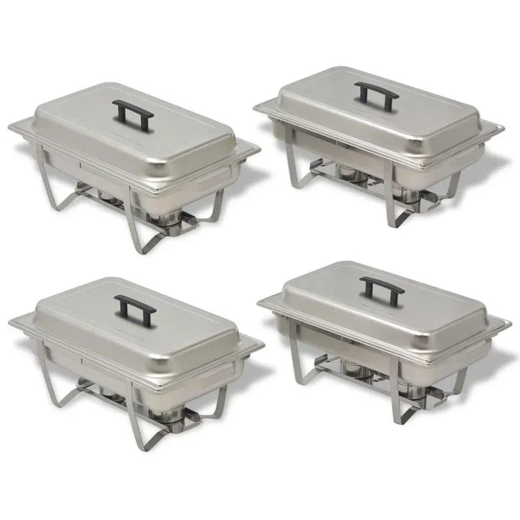 Rechaud set, stainless steel, 4-piece
