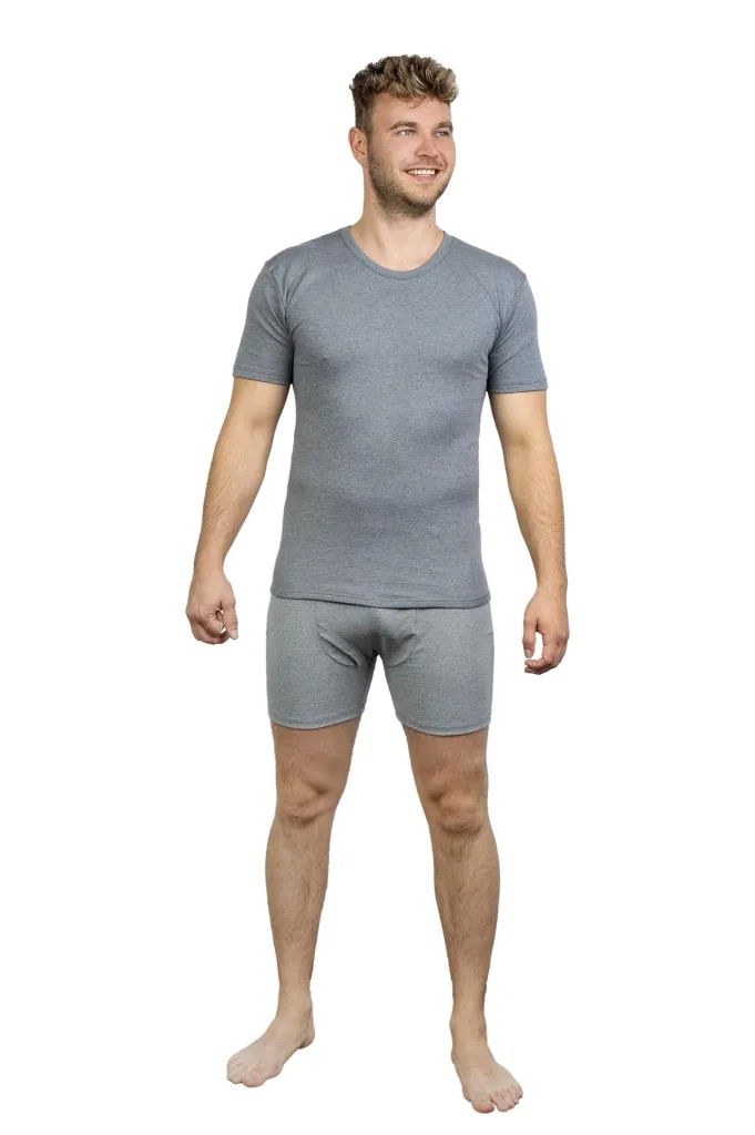 Retro shorts, dark grey/melange, size M