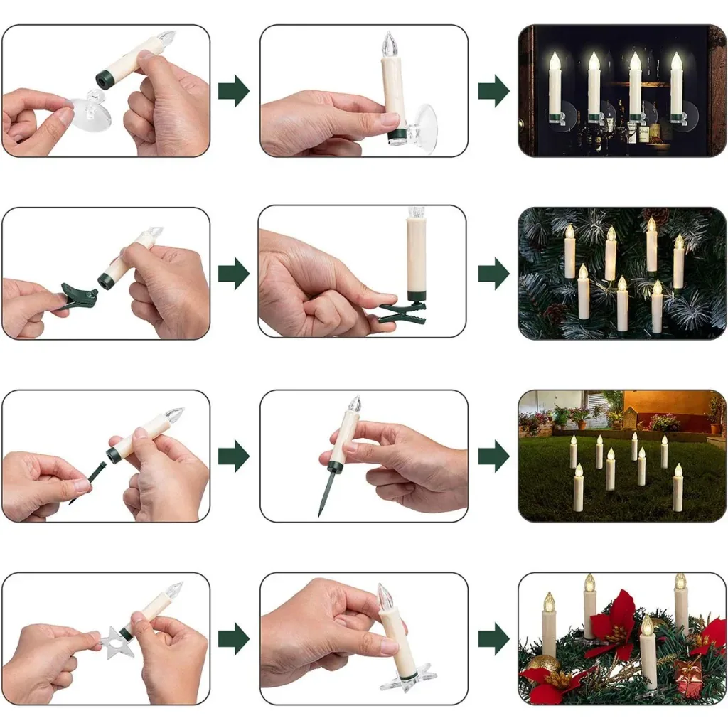 LED Christmas tree lights - Christmas tree decorations - candles - set of 30 warm white with remote control