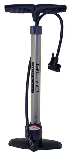 High-pressure floor air pump with pressure gauge