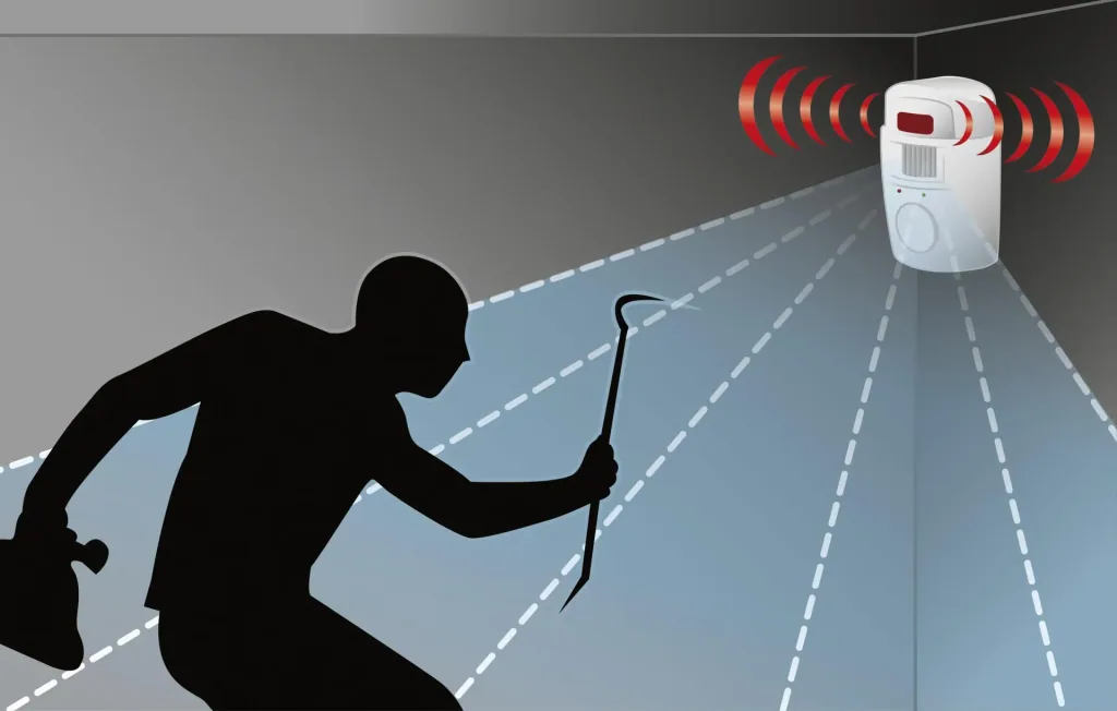 Wireless infrared alarm system with 2 remote controls