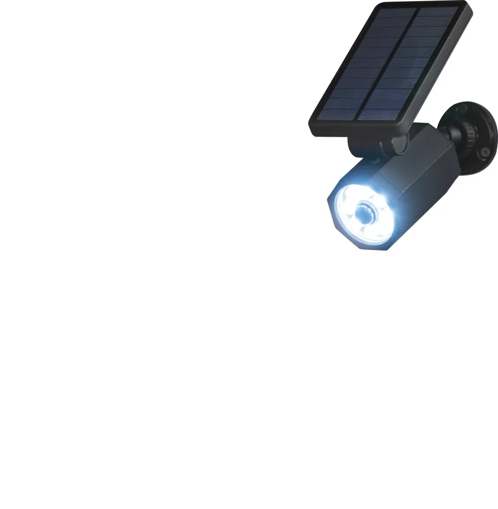 Solar outdoor light with motion detector and twilight sensor, 400 lumens