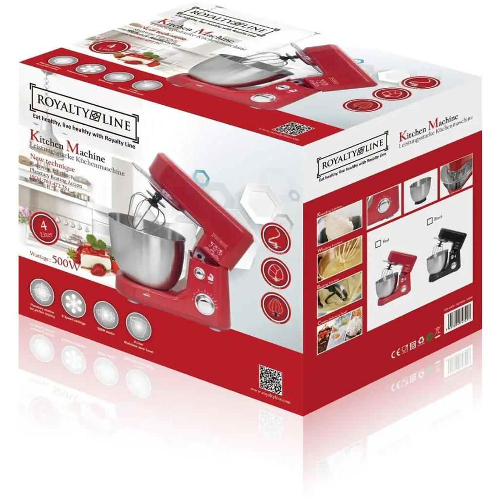 Food Processor - 6 Speeds - Stainless Steel - 4 Liters - 1000W - Black