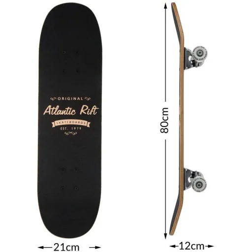 Skateboard - ABEC 9 Bearings - Wood - Black - PU Wheels & Shock Absorbers