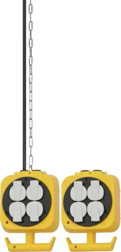 Power distributor, IP20, 2 x 4 protective contact sockets