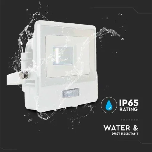 VT-118S LED Floodlight with Sensor - 10 W - 735 Lm - 4000K - White