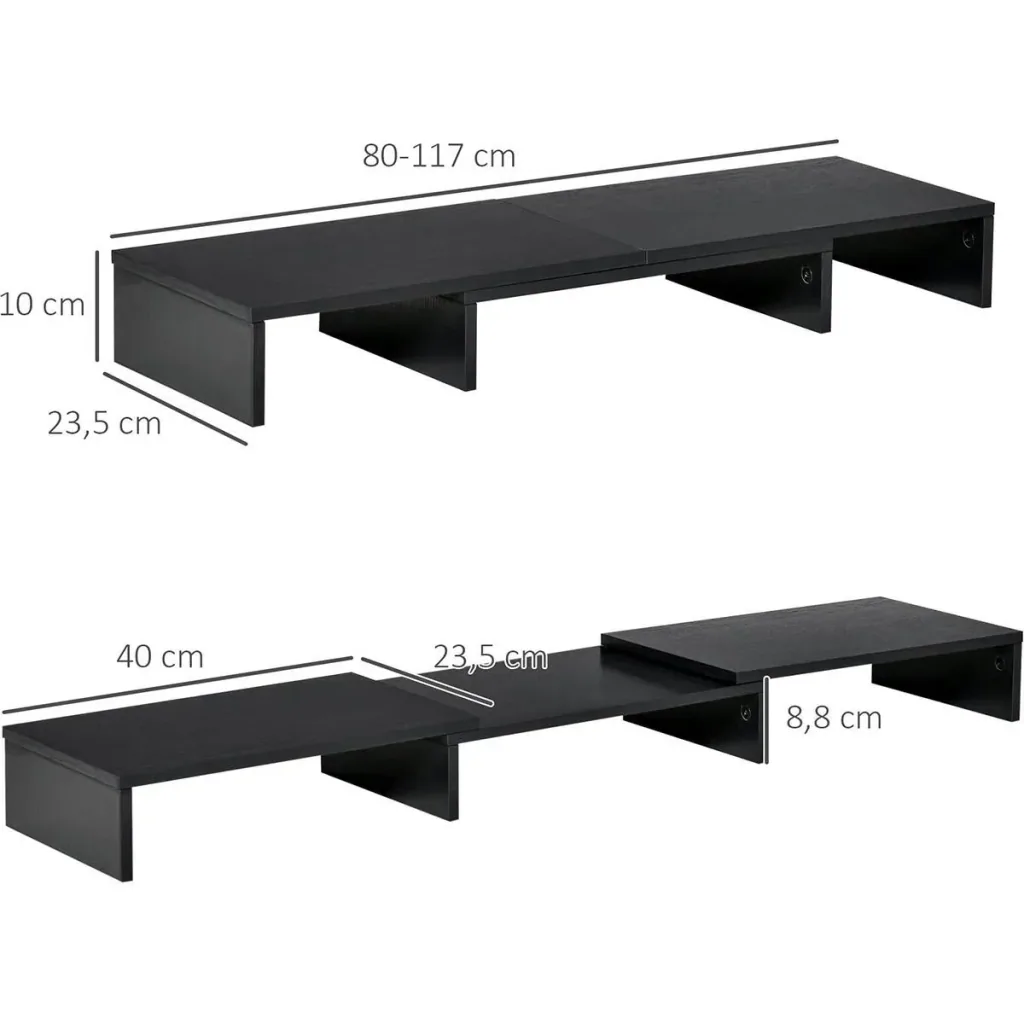 Monitor stand length angle adjustable double screen stand wooden shelf monitor holder for computer screen lapt