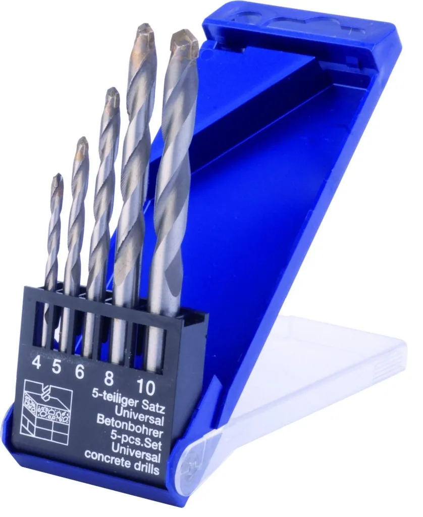 Concrete drill bit set 5-piece, 4 - 10 mm
