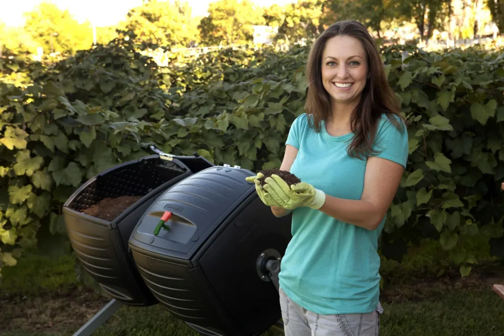 Composter Compost Twin 380 L 143.5×79.4×110.4 cm Black – 2 Chambers for Continuous Composting