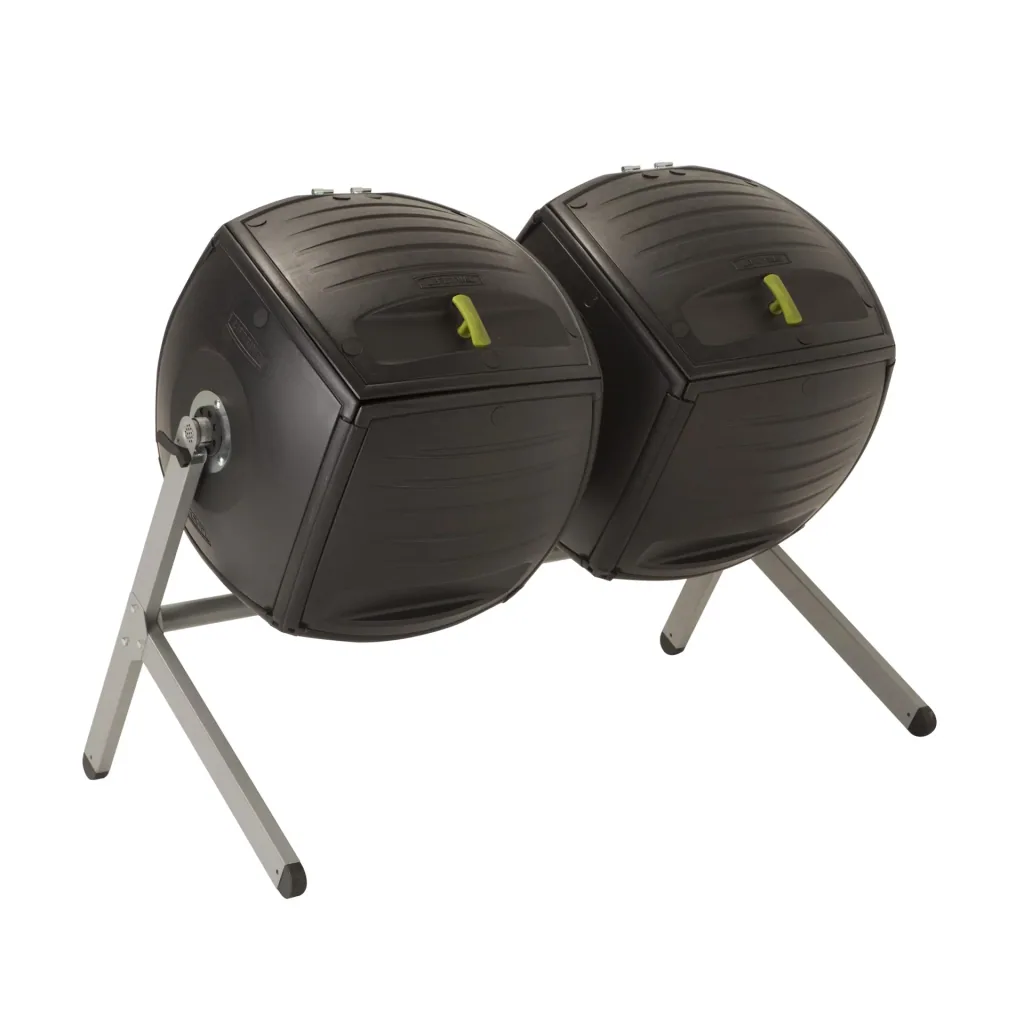 Composter Compost Twin 380 L 143.5×79.4×110.4 cm Black – 2 Chambers for Continuous Composting