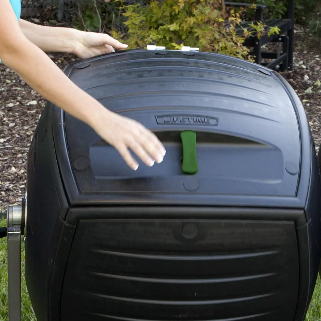Composter Compost Twin 380 L 143.5×79.4×110.4 cm Black – 2 Chambers for Continuous Composting