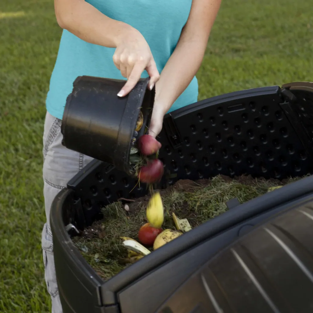 Composter Compost Twin 380 L 143.5×79.4×110.4 cm Black – 2 Chambers for Continuous Composting