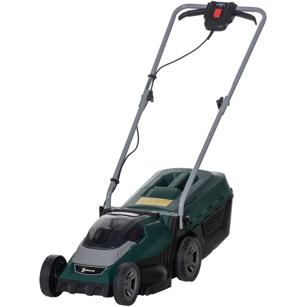 Cordless lawn mower with 32 cm cutting width, 30 litre grass catcher, 2.5 Ah battery and charger, 120 x 38 x 98 cm