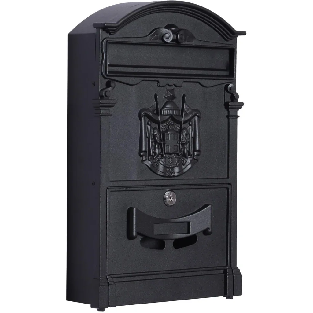 Mailbox wall-mounted mailbox lockable with protective flap including 2 keys