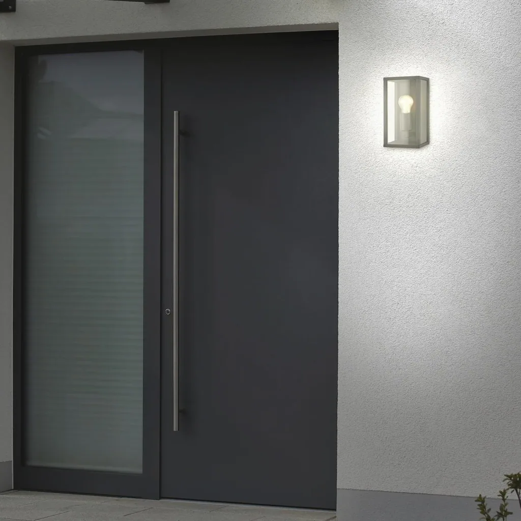 Outdoor light, 1-flame, IP44, metal-glass, black, E27 socket