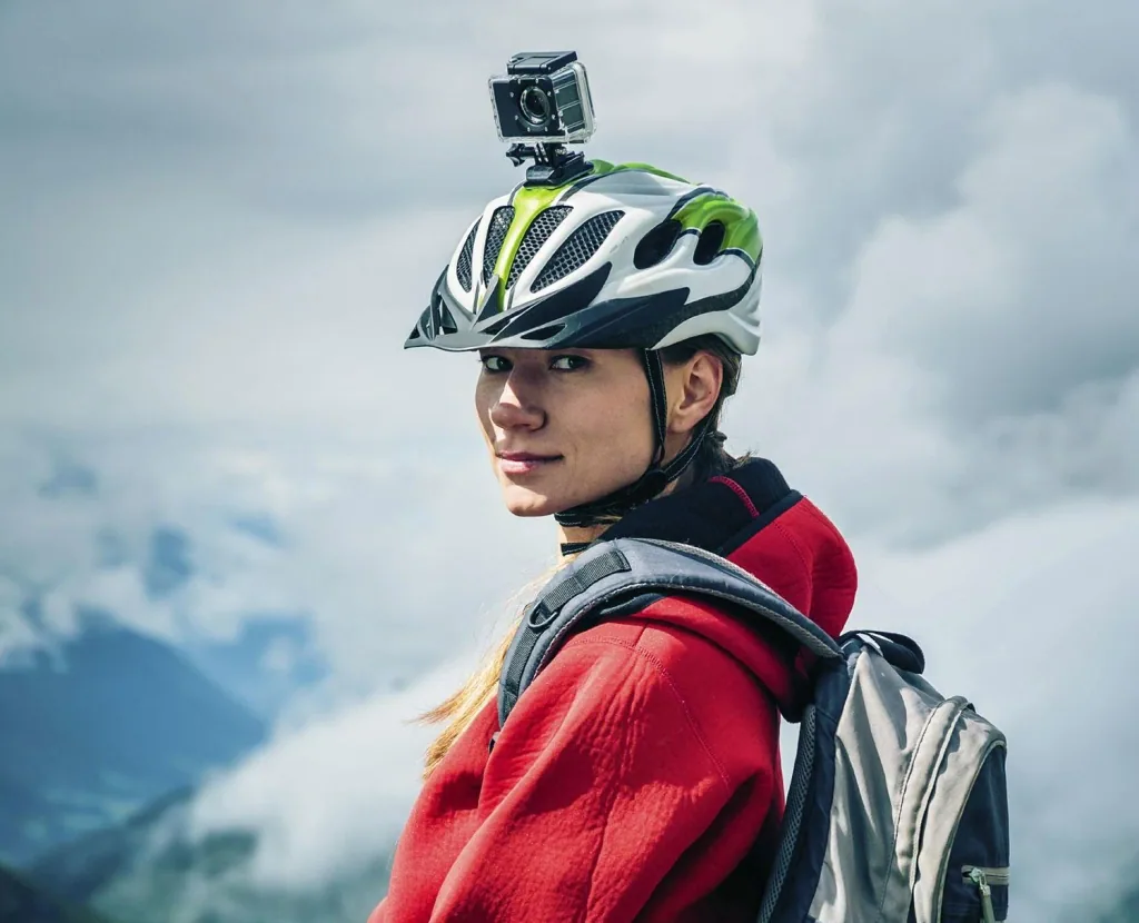 Helmet mount for action cameras