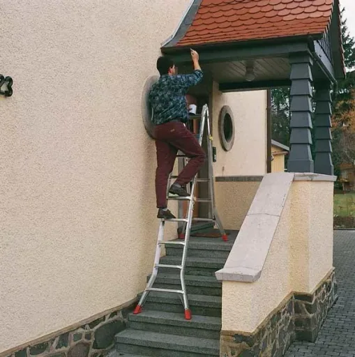 Articulated telescopic ladder aluminum, 4 x 5 rungs