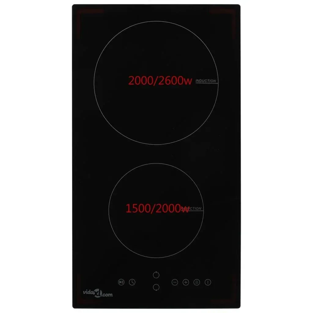 Induction cooker with 2 cooking zones, touch control 3500 W glass
