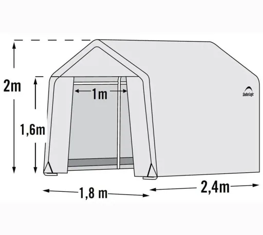 Greenhouse 4.32 m² White, 180×240 cm – Foil Greenhouse with Roll-Up Door & Ventilation, Weatherproof