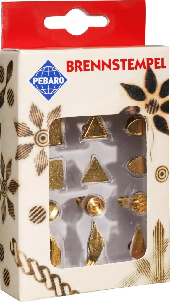 Branding iron set 12-piece, square, triangle etc.