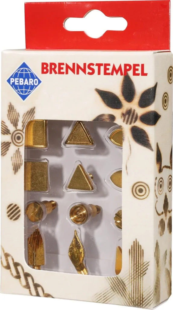 Branding iron set 12-piece, square, triangle etc.