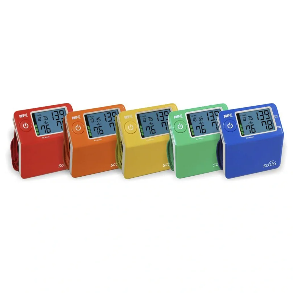 Scala Electronic blood pressure monitor, color-sorted