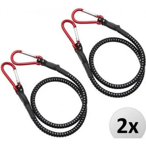 Quick release straps with carabiner 2 pieces - 100 x 1cm black white red