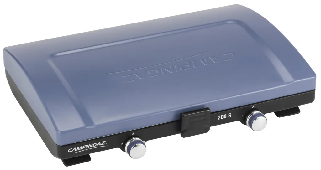 Cooker with standard burner 200 S, 2-burner, with lid, manual ignition, including 80 cm hose