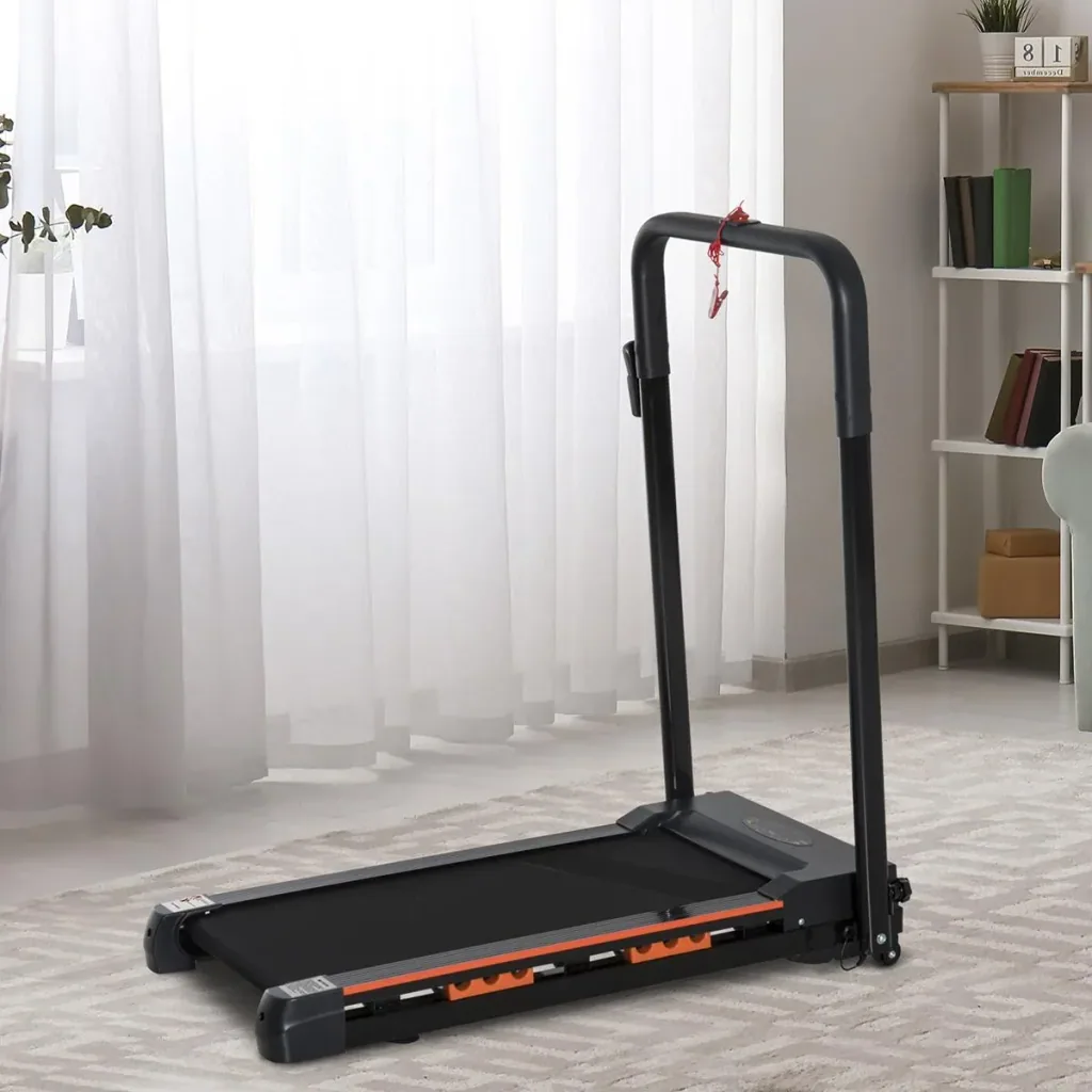 Electric Treadmill with LCD Display, Foldable Fitness Equipment, 1-6 km/h, Steel, Black, 54 x 101 x 105 cm