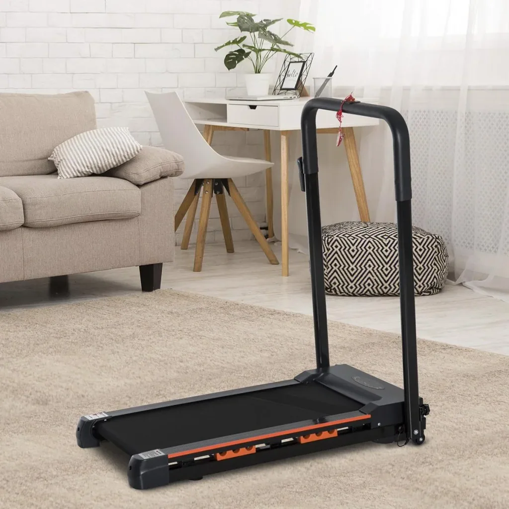 Electric Treadmill with LCD Display, Foldable Fitness Equipment, 1-6 km/h, Steel, Black, 54 x 101 x 105 cm