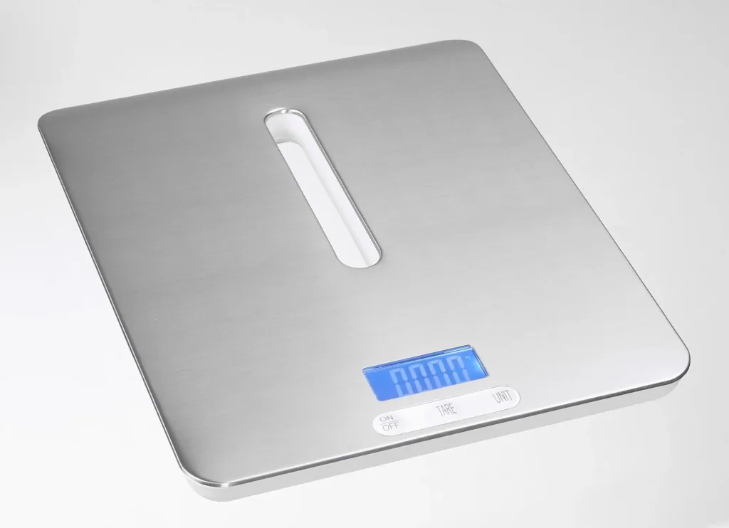 Kitchen scale, 20 kg, stainless steel with large illuminated display