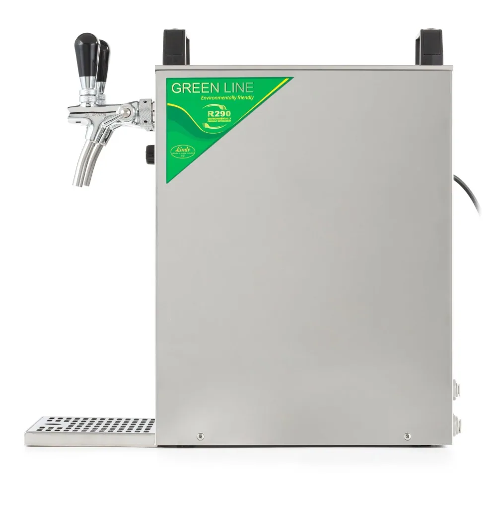 Beer dispenser, Beer machine Kontakt 40 / K PROFI 2-line, 50 liter/h, stainless steel housing, Green Line