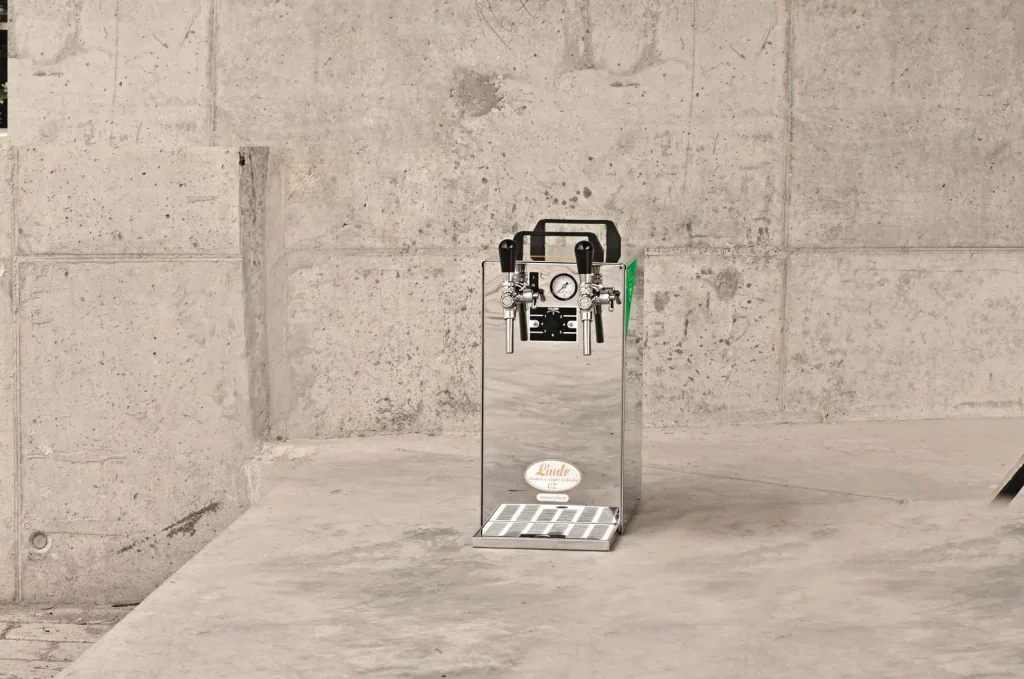Beer dispenser, Beer machine Kontakt 40 / K PROFI 2-line, 50 liter/h, stainless steel housing, Green Line