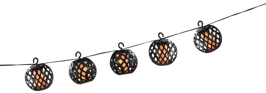 Solar LED fairy lights with realistic flame effect