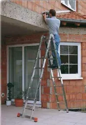Jointed double ladder aluminum 2 x 6 rung ladder