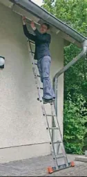Jointed double ladder aluminum 2 x 6 rung ladder