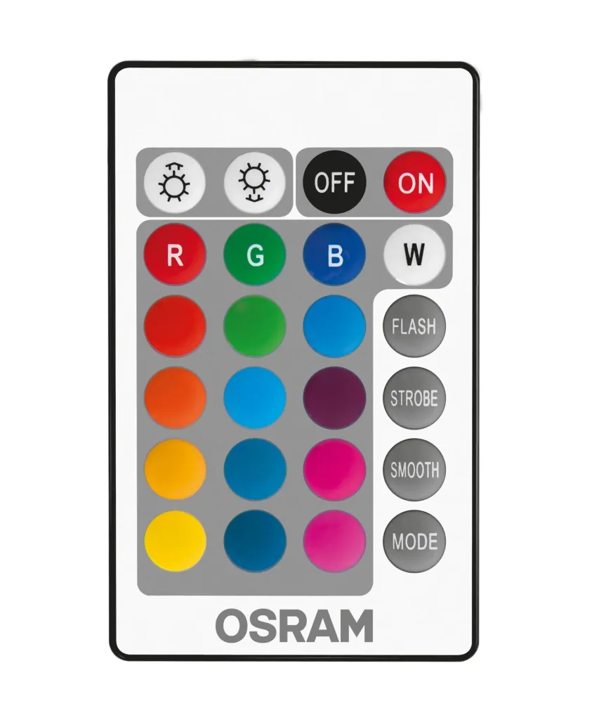 LED lamp Star with remote control, 9 watts, E27, warm white, RGB dimmable