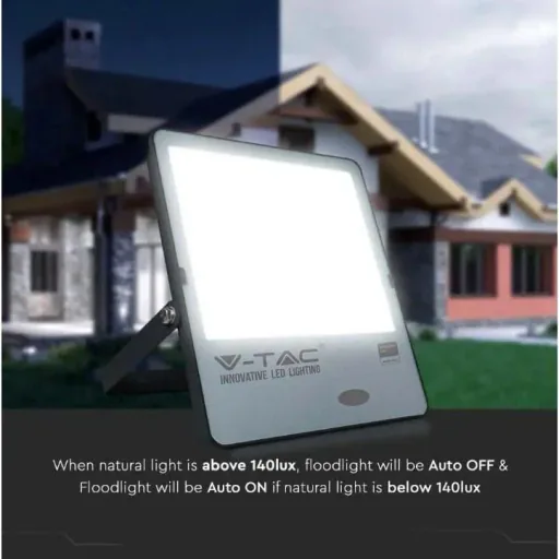 VT-167S LED Floodlight with Day/Night Sensor - 150 W - 15000 Lm - 4000K - Black
