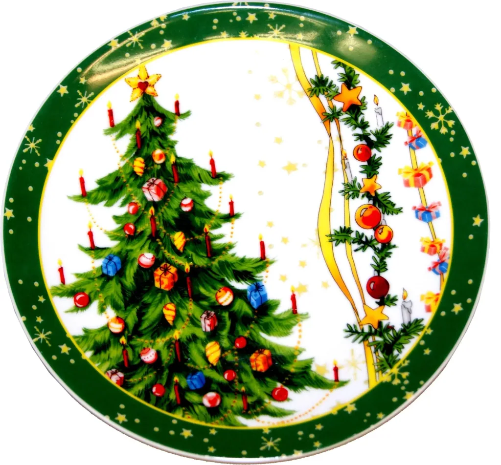 Christmas place setting "Christmas tree" set of 2 green
