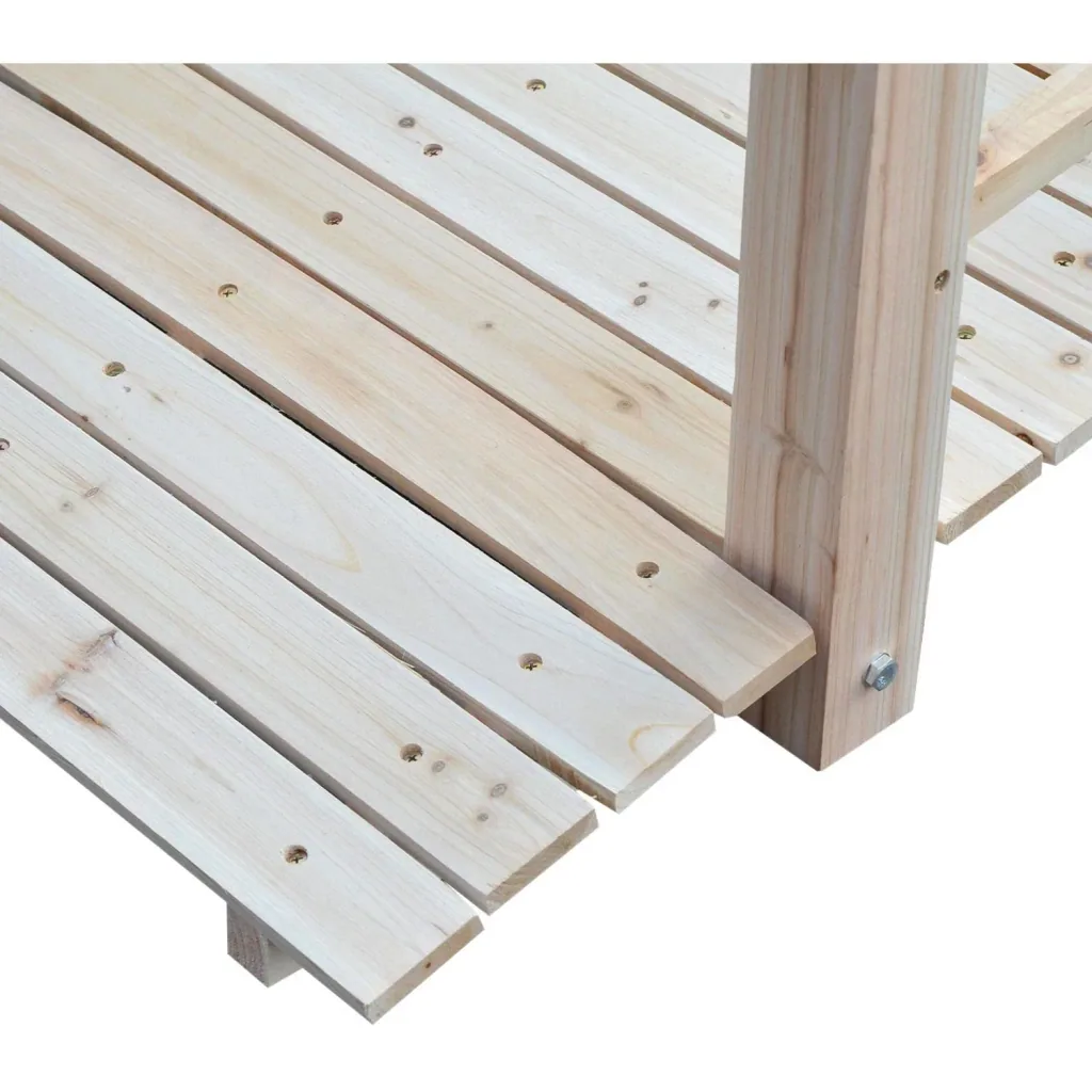 Garden bridge, wooden bridge, pond bridge, decorative bridge with railing up to 180 kg, natural fir wood, 152.5 x 67 x 48 cm