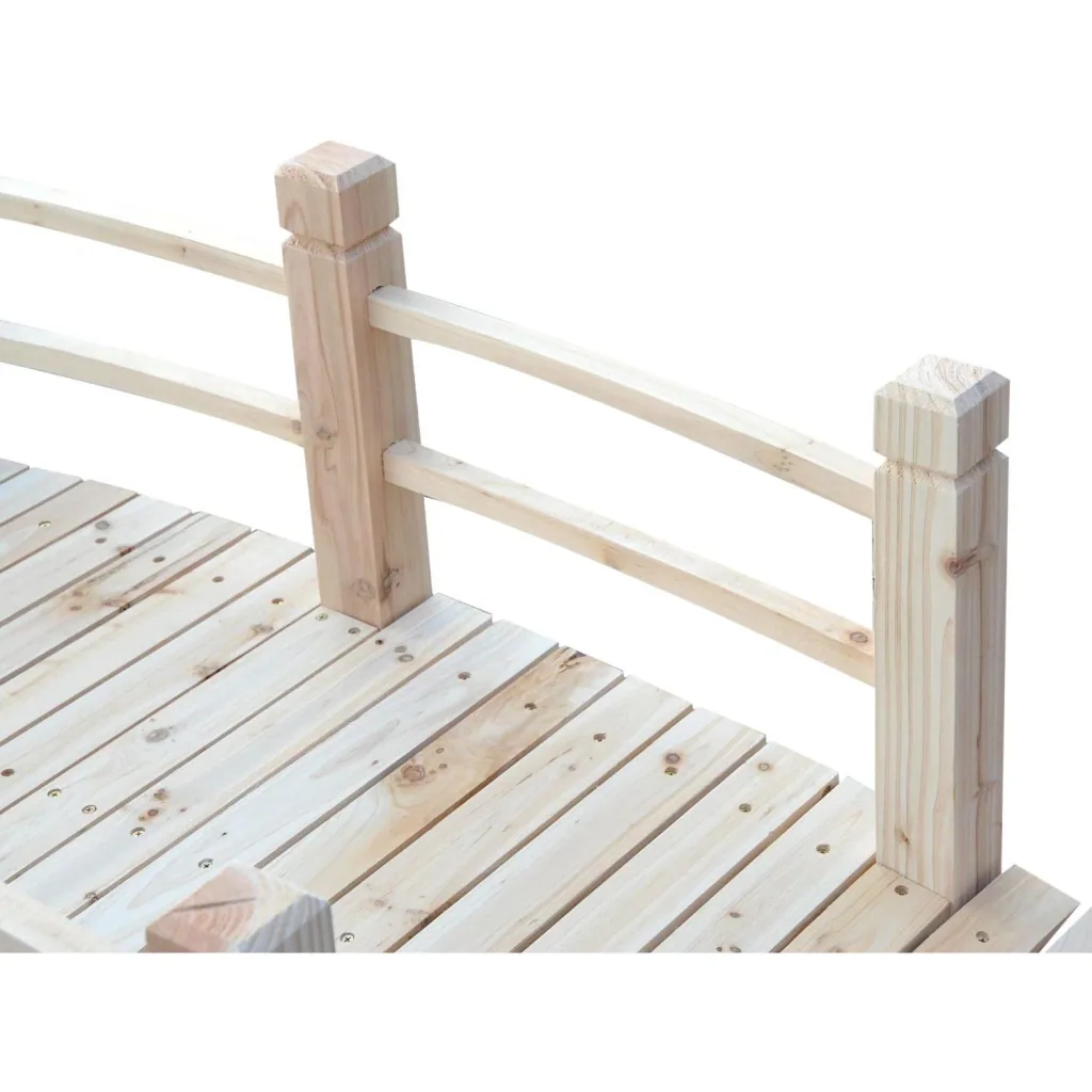 Garden bridge, wooden bridge, pond bridge, decorative bridge with railing up to 180 kg, natural fir wood, 152.5 x 67 x 48 cm